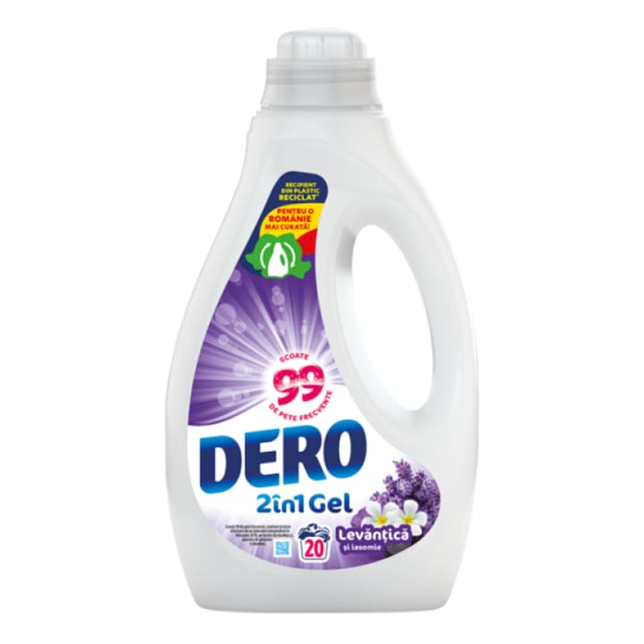 Detergent Lichid Dero 2 In 1 Levantica si Iasomie 20 de spalari 1000ml
