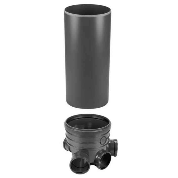 Baza camin complet echipata, PP, D 400 mm, 3 intrari + 1 iesire D 110 mm, H 1250 mm