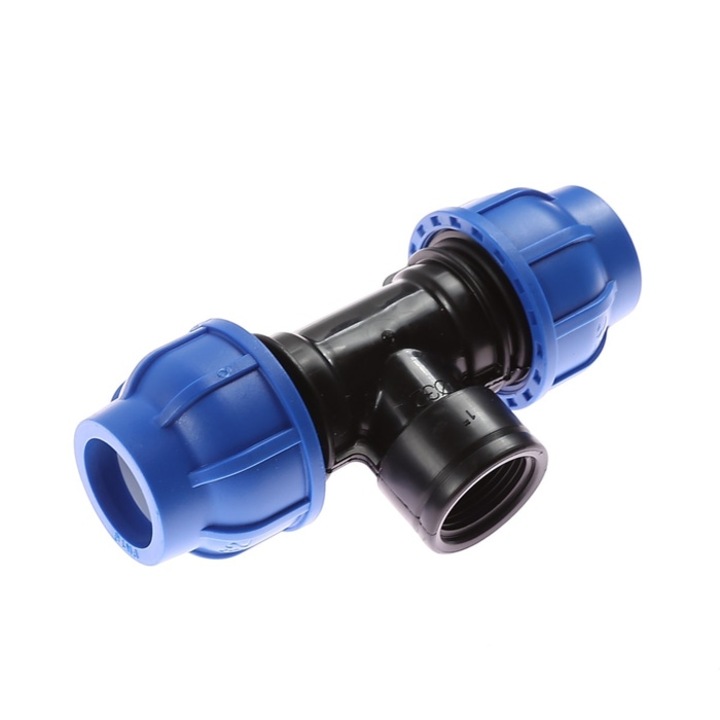 Teu compresiune PEHD, filet interior, D 32 mm x 1"