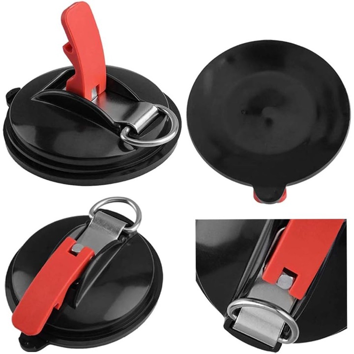 Set 4 prinderi cu ventuze, multifunctional, negru