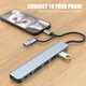 HOPE R хъб USB-C мултипортов, 8 в 1, 2 броя USB 3.0 тип A, 2 броя USB2.0 тип A, 1 брой USB3.0 тип C, четец на SD/TF карти, 3,5 мм аудио жак