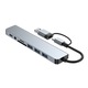 HOPE R хъб USB-C мултипортов, 8 в 1, 2 броя USB 3.0 тип A, 2 броя USB2.0 тип A, 1 брой USB3.0 тип C, четец на SD/TF карти, 3,5 мм аудио жак