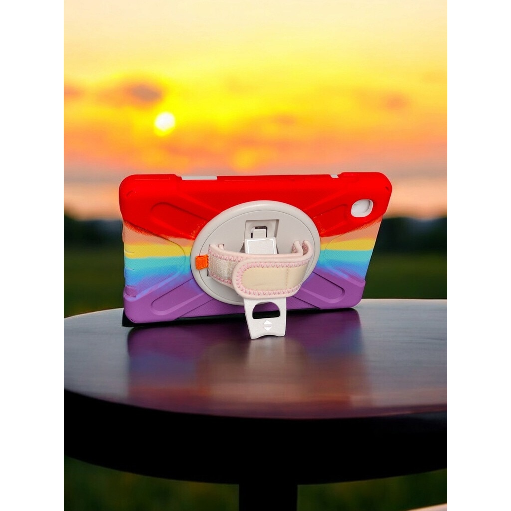 Husa tableta, pentru iPad Mini 5/Mini 4 8.9inch, 3 straturi, suport rotativ, curea reglabila, multicolor