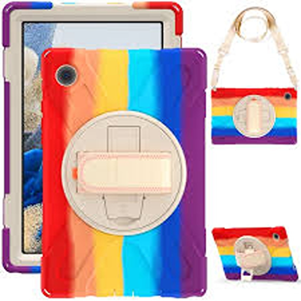 Husa tableta, pentru iPad Mini 5/Mini 4 8.9inch, 3 straturi, suport rotativ, curea reglabila, multicolor