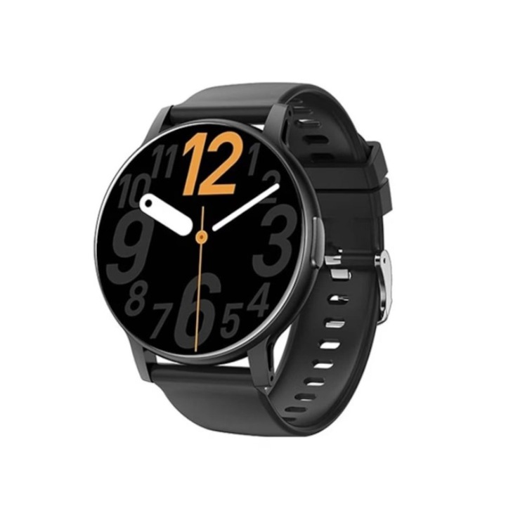 Smartwatch Vlamia, Apeluri, Microfon, Difuzor, Monitorizare Activitati Fizice, Rezistent la apa, Fast Charge, Negru