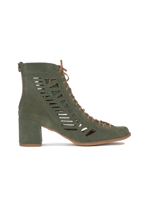 Botine dama, Maciejka, 744271, Piele naturala, Verde