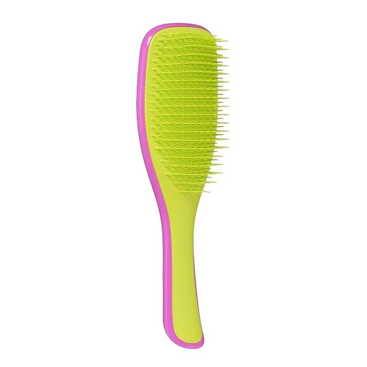 Perie de par, Tangle Teezer, Wet Detangling, 325 dinti, pentru par cret si ondulat, Roz/Verde