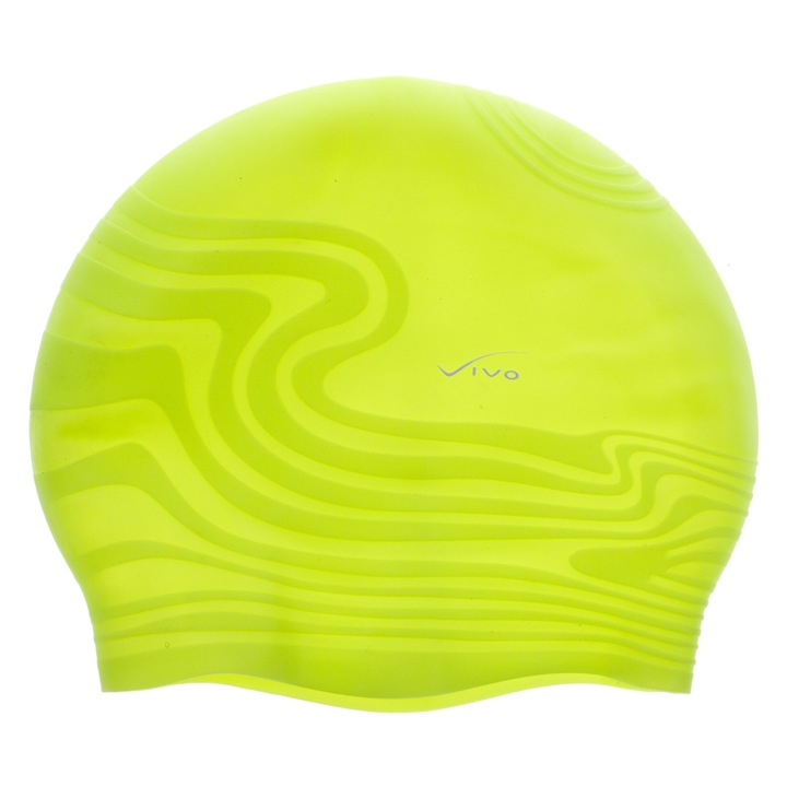 Силиконова каска за плуване, VIVO, унисекс, еластична, жълта