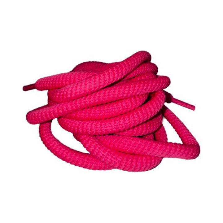 Set 2 sireturi groase 1cm rotunde roz neon