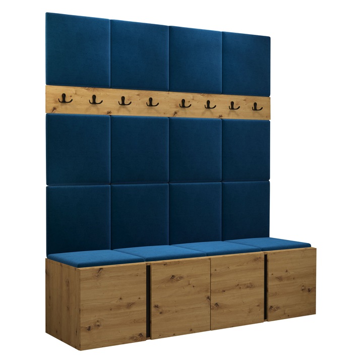 Mobilier pentru hol Tavasz V, MIRJAN24, artisan / albastru, 46x168x186 cm