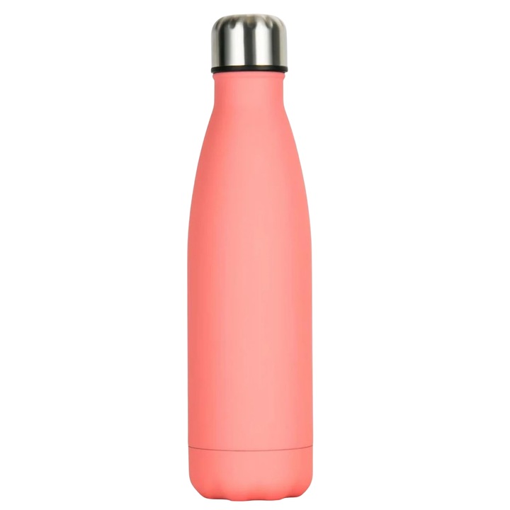 Бутилка за вода UVTQSSP, неръждаема стомана, светло розова, 500 мл