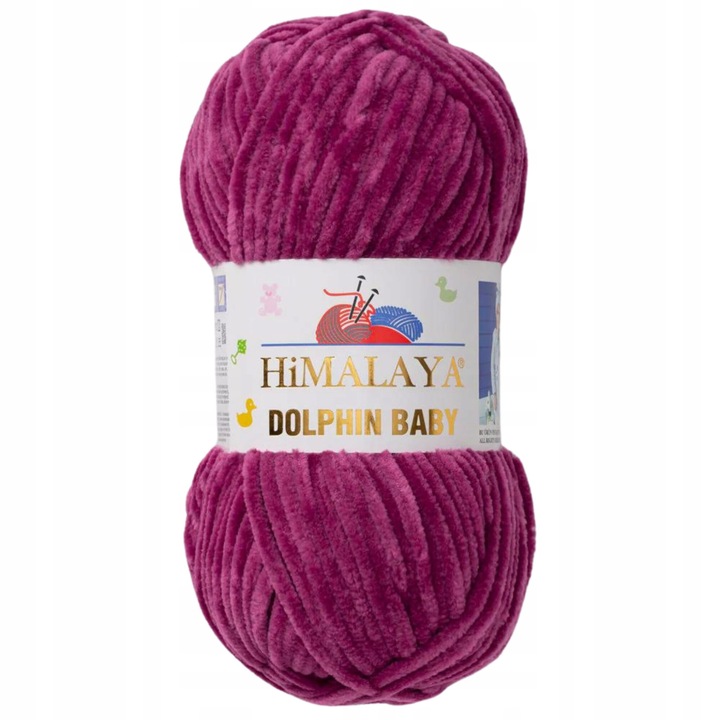 Textilfonal Himalaya, Wloczka Dolphin Baby, poliészter, 100g/120m, lila, 6.5mm, 4.5mm