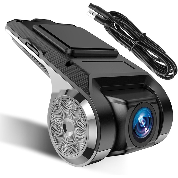 Автомобилен DVR с Android, ултракомпактна видеорегистратор, FULL HD, автоматично стартиране, USB 2.0, детекция на движение, нощно виждане, 170° зрителен ъгъл