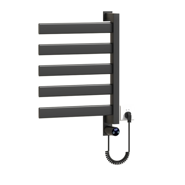 Port-prosop electric TRENDYS, 45x 65 cm, digital, negru mat, cu 5 brate, AB-X5N