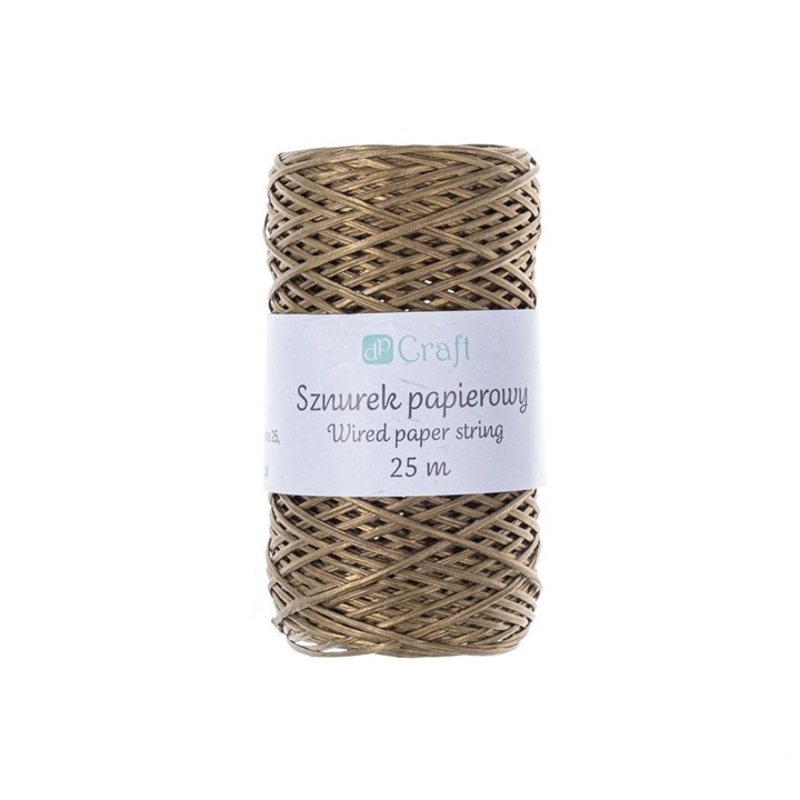 Креативен канап с метална нишка, Dalprint, хартия, 25 м, златен, 50x43 мм