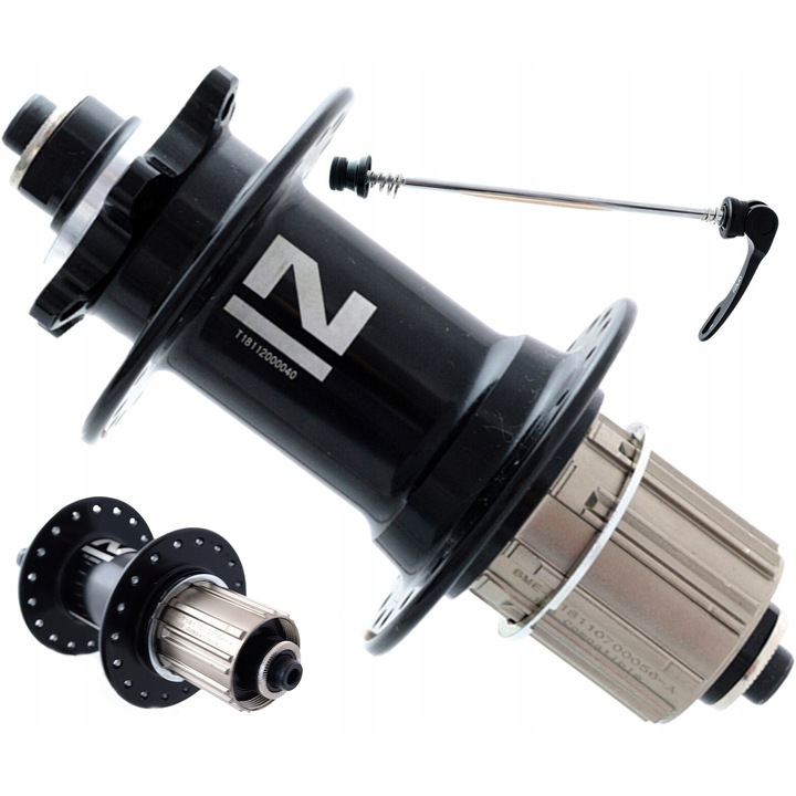 Butuc roata bicicleta Novatec NT-D042, 32H, 4 rulmenti, 135mm, negru satinat, set complet