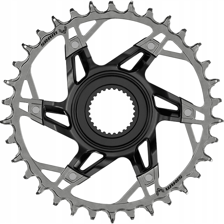 Pinion bicicleta, Sram XX Eagle T-Type 36T, aluminiu, 12 viteze, negru/argintiu