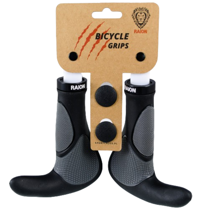 Set 2 mansoane pentru bicicleta, Gel, 140 mm, Negru/Gri