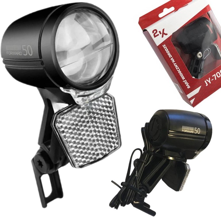 Светлина за велосипед, 2K, сензор за здрач, IPX4, 56 x 45 x 52 mm, черна