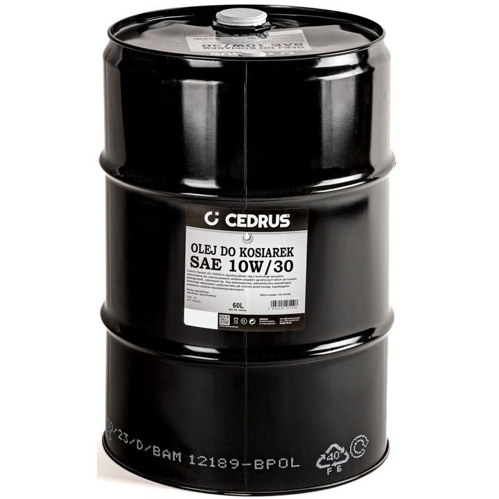 Ulei motor 10W-30 Cedrus, 60L, pentru motorizari de tip patru timpi, pentru masini de gradinarit
