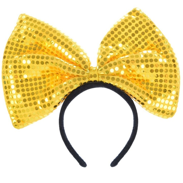 Лента за глава с пайети Arpex, жълта