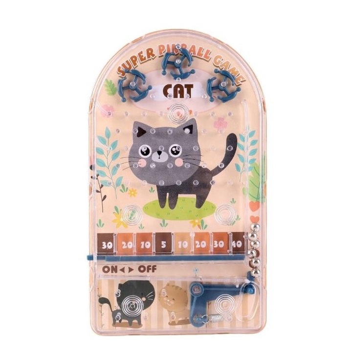 Joc de indemanare Pinball Pro Kids, plastic, mecanism cu arc, 245x125mm, pentru copii 3+