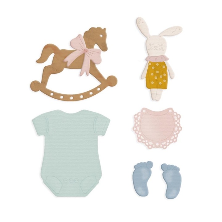 Set de 6 matrite Baby, Dalprint, dimensiuni variate, din otel carbon, pentru proiecte creative