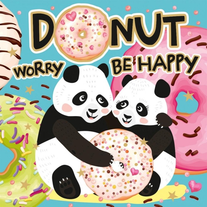 Karnet 150x150 Panda, Henry, zlocony, set cu coperta colorata, 2020