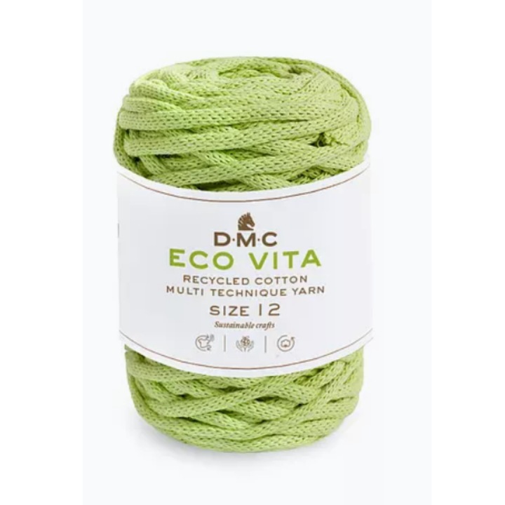 Fir pentru macrame, tricotat si crosetat Eco Vita 12mm DMC, 250g/55m, 84 verde deschis