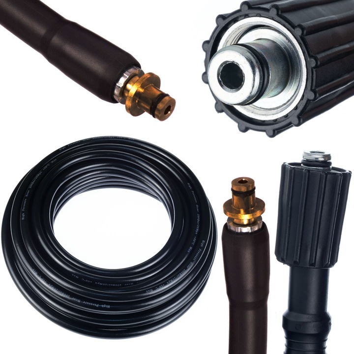 Hose inalta presiune 5m Rosfix tip vechi "pe zavoare" pentru aparate de spalat cu presiune, 200 Bar, M22
