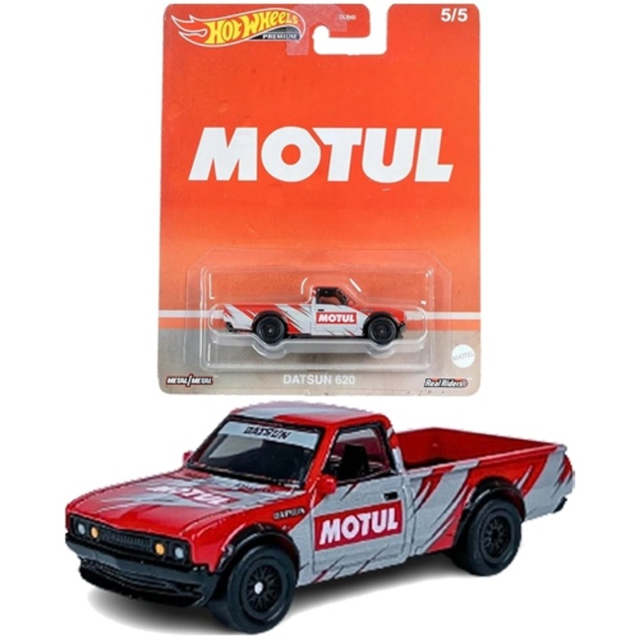 Masinuta, Metalica, Hot Wheels Datsun 620 Motul, Detalii Realiste, Anvelope Real Riders