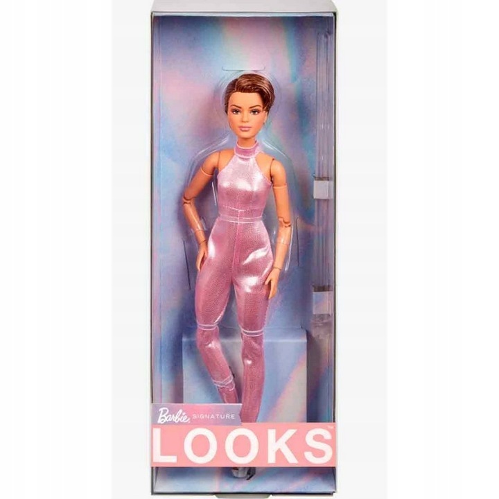Кукла Barbie Looking 22, Mattel, костюм с розови пайети, на 6 години