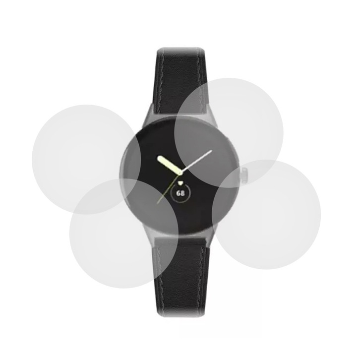 Set 4 x Folie compatibila cu Google Pixel Watch 2, Mata InvisiFlex, Anti-Reflexii, Anti-Stralucire, Protectie ideala, Atingere fina, Proprietati regenerabile, Acoperire oleofoba, Tehnologie ULTRA HD