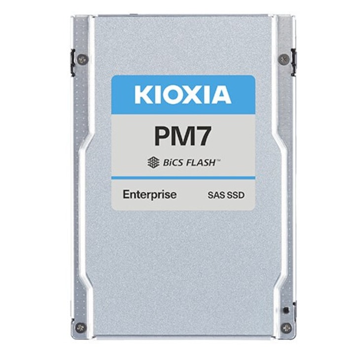 SSD, Kioxia, PM7-V 3.2TB 2.5" SAS 24Gb/s, 4200 MB/s четене, 3650 MB/s запис, 15 mm