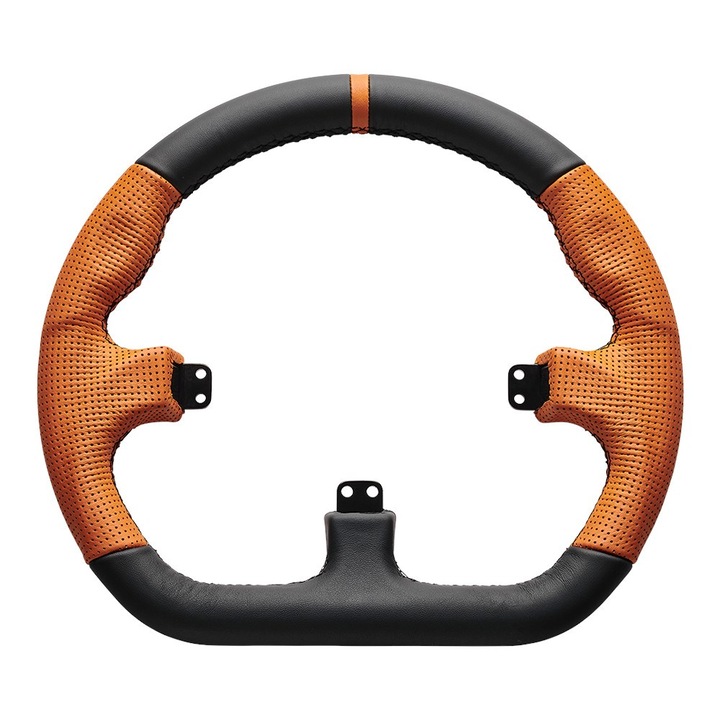 Asetek SimSports GT kormány, fekete/narancs, bőr és fém