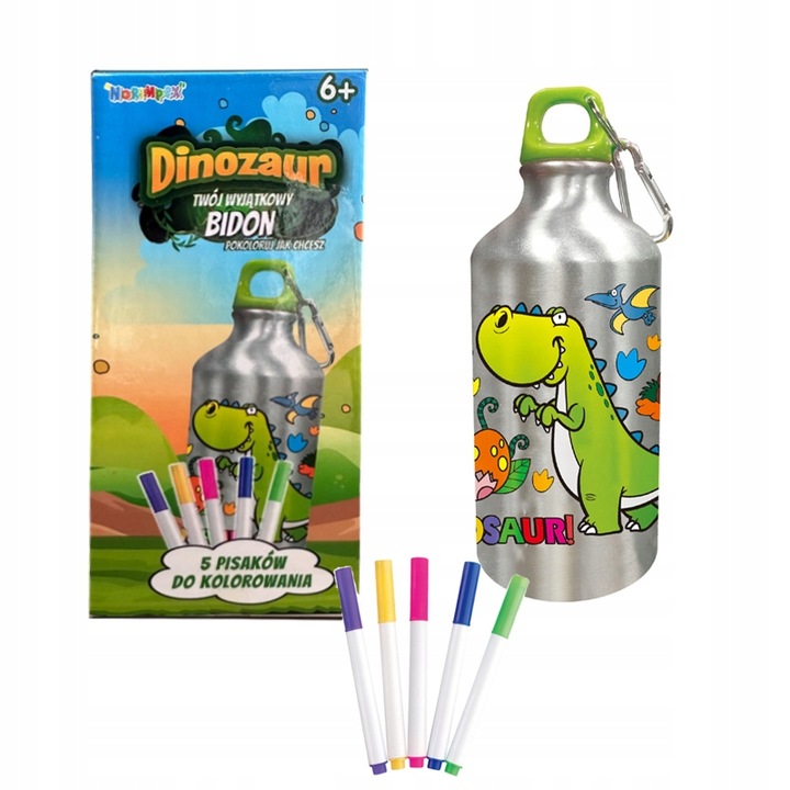 Bidon metalic creativ cu accesorii pentru decorare, Norimpex, 500 ml, multicolor