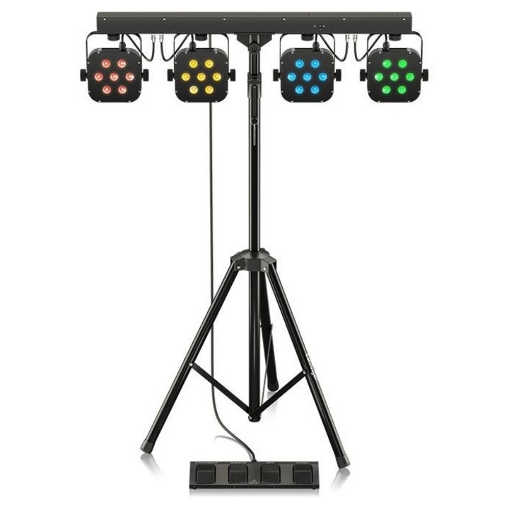 Set 4 Proiectoare PAR Behringer STAGE TRI LED BUNDLE ST1, cu controler si stativ