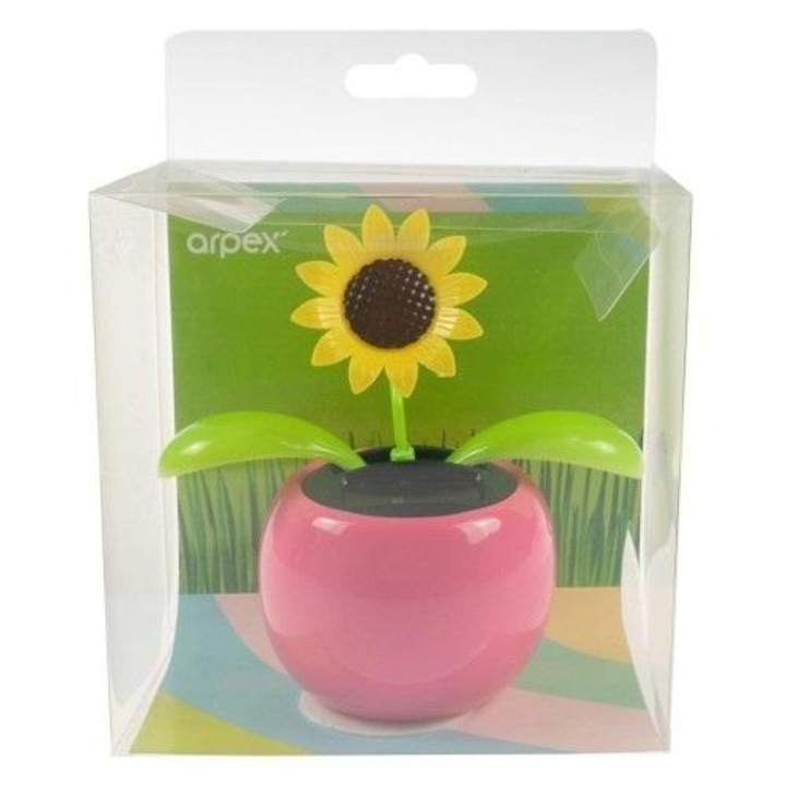 Соларна декоративна фигурка, Arpex, танцуващо цвете, многоцветна, 11x7x5 см