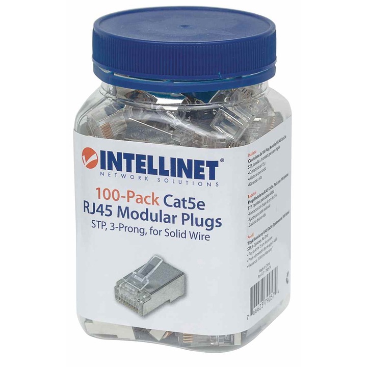 Накрайник INTELLINET 790574, STP Cat.5e, RJ-45, 100 бр