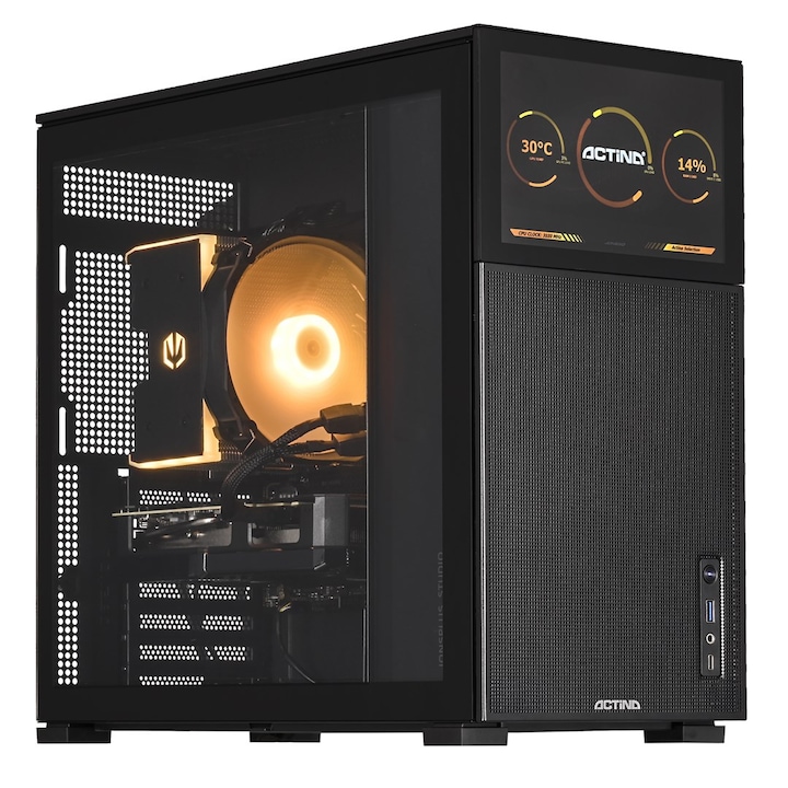 Компютър Actina EXPOSE, AMD Ryzen 7 5800X, 32GB RAM, 1TB SSD, RX 7700 XT, 750W, черен, Midi Tower