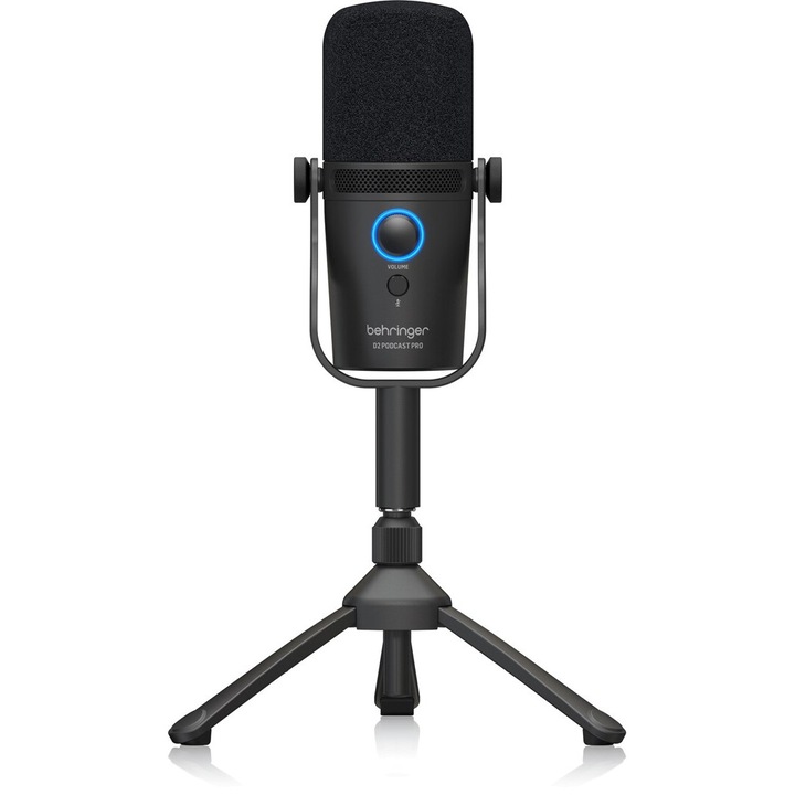 Подкаст микрофон Behringer D2, черен, XLR връзка, USB Type-C
