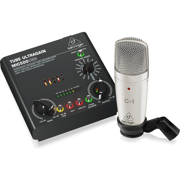 Комплект за запис Behringer Voice Studio, кардиоиден микрофон, 40-20000 Hz, 54x180mm