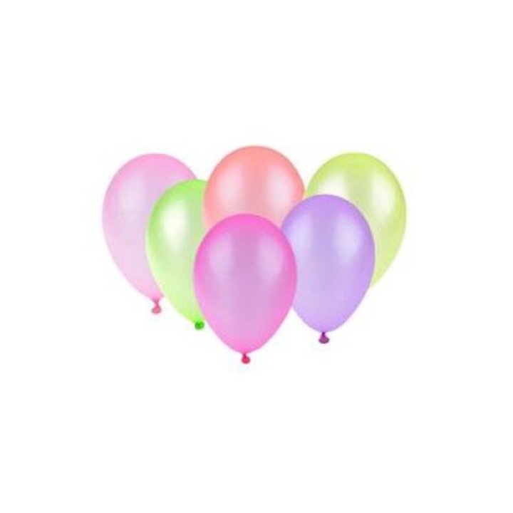 Неонови балони 24см, Arpex, комплект от 6 броя, многоцветни