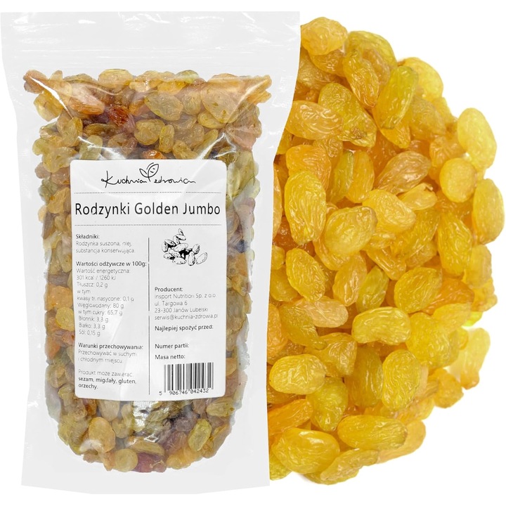 Stafide Golden Jumbo 500g struguri uscati pentru deserturi, coacere si gustari