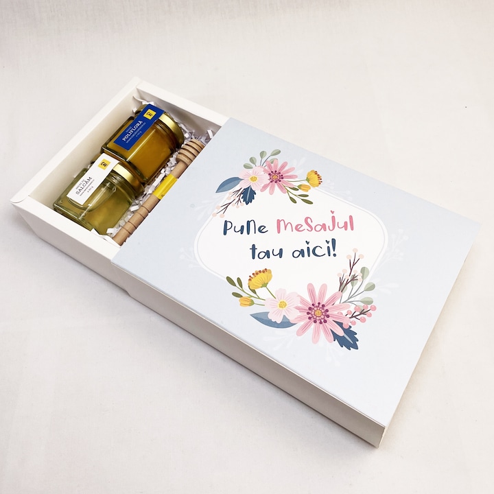 Pachet cadou pentru ea sau el, personalizat valentine's day, ziua indragostitilor, 8 martie, 60g miere cruda, lingura, sapun handmade cu miere de albine