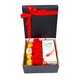 Pachet Glamour, cu 3 trandafiri din sapun, apa de parfum arabesc Mahasin femei 50 ml, praline Ferrero Rocher 50 gr, cutie cadou, Velve