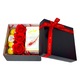 Pachet Glamour, cu 3 trandafiri din sapun, apa de parfum arabesc Mahasin femei 50 ml, praline Ferrero Rocher 50 gr, cutie cadou, Velve