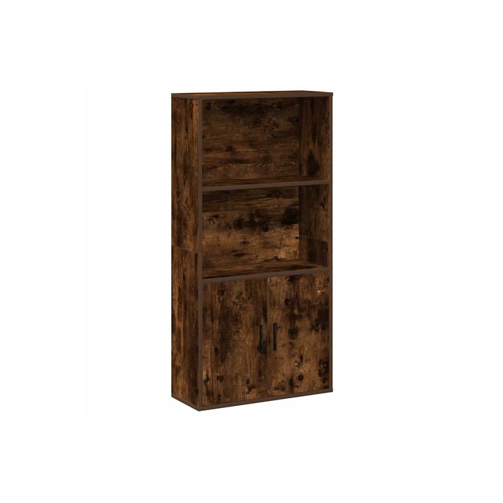 Biblioteca vidaXL, stejar fumuriu, 60x24x120 cm, lemn prelucrat, 18.1 kg 860422