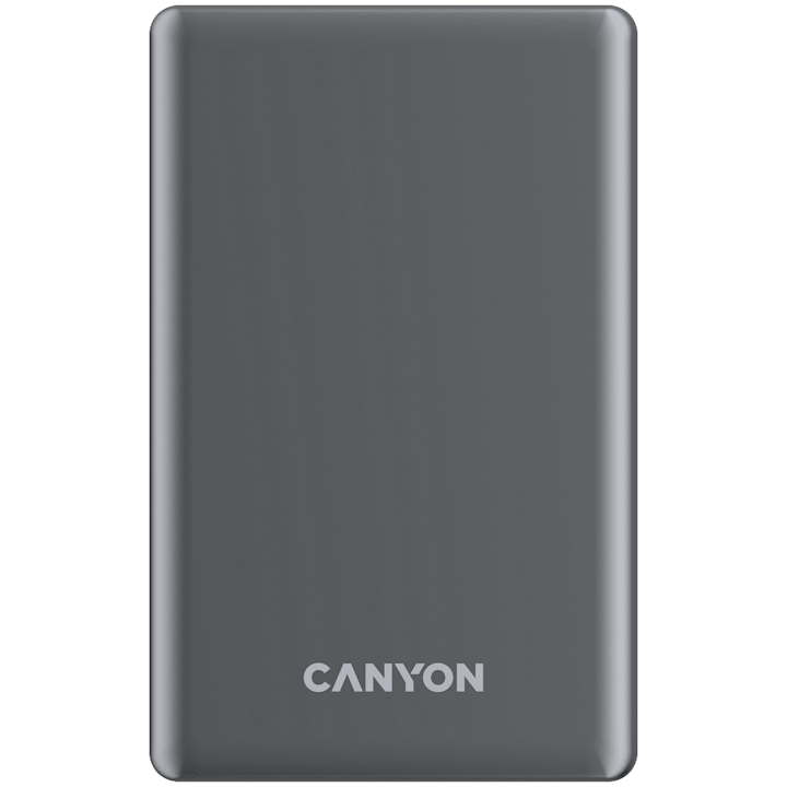 Baterie externa, CANYON, OnPower 505, Slim, 5000 mAh, gri inchis