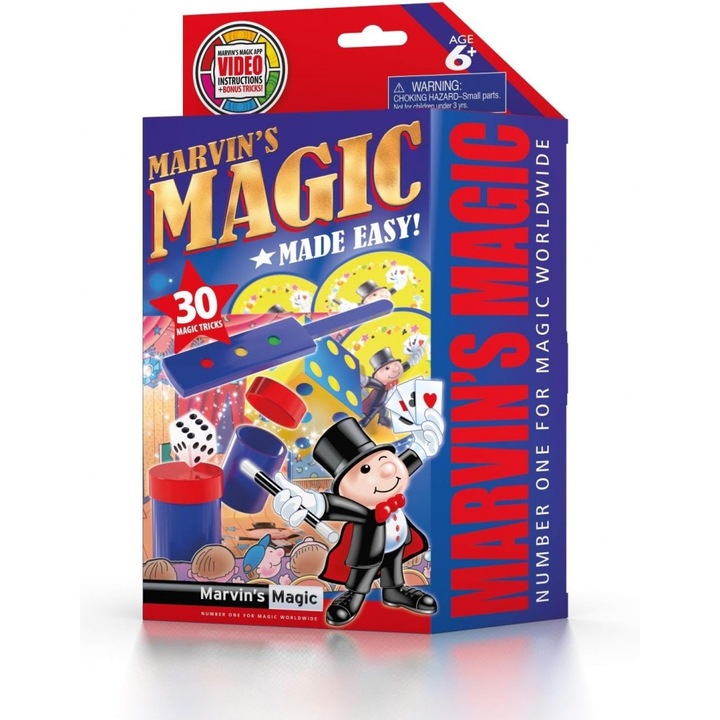 Marvin varázslatos készlet, 30 bűvésztrükk, 3. készlet - piros